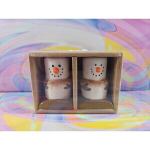 Amici Home Marshmallow Snowman Salt and Pepper Shakers, New Christmas Decor
